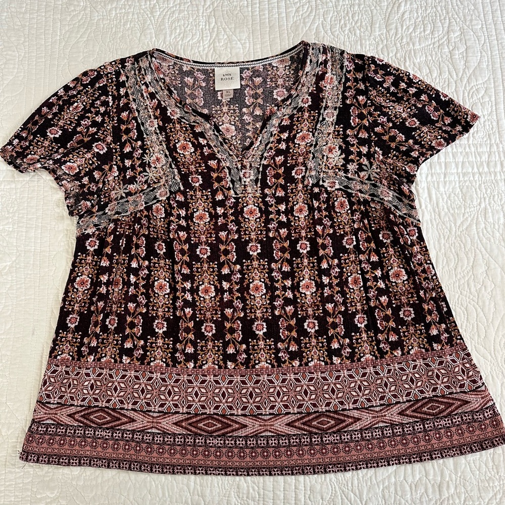 Brown Floral Knox Rose Blouse